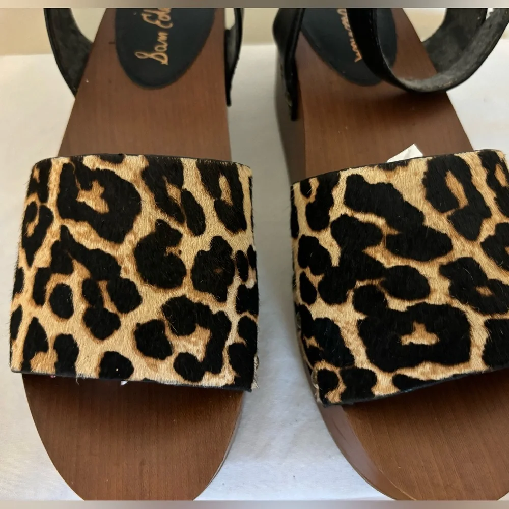 Sam Edelman Women’s Size 8 Dyed Calf Hair 70’s Chunky 2.5” Heel Platform Shoes 8
